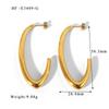 Niche Trendy Gold-Plated Hollow Stainless Steel C-Shaped European and American Stud Earrings