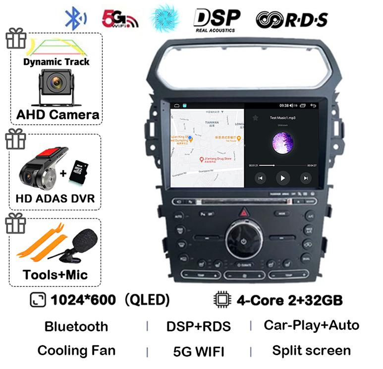 Android 14 Carplay Car Radio For Ford Explorer Smart 2011 2012 2013 2014 2015 2016 2017 2018 2019 Multimedia Player GPS Stereo