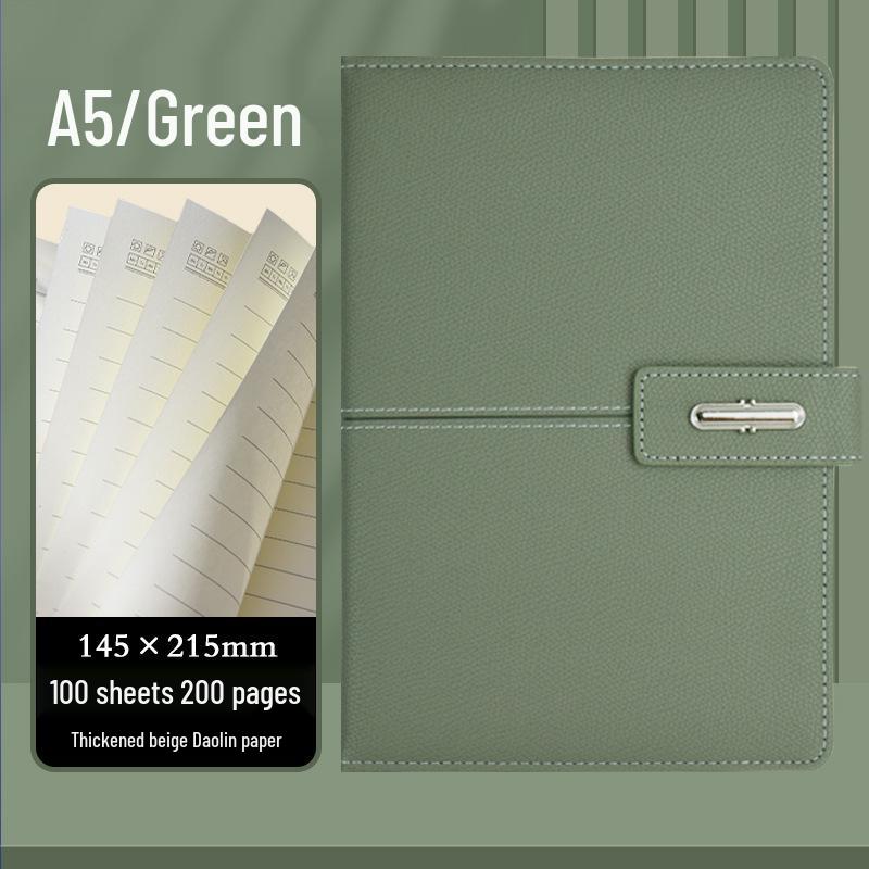 High-End Soft Leather Business Notebook with Magnetic Buckle and Custom Logo - Ideal Gift Set