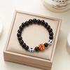 Schwarzes Perlen-Sportarmband für Damen Herren Basketball Fußball Volleyball Elastisches Seil Armbänder Party Freundschaft Schmuck Geschenke