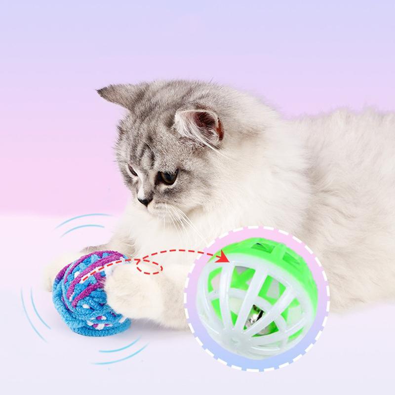 Funny Squeaky Cat Balls Toy with Bell Interactive Pet Toys for Cats Kitten Persian Cat Sphynx mascotas Supplies juguetes gotas