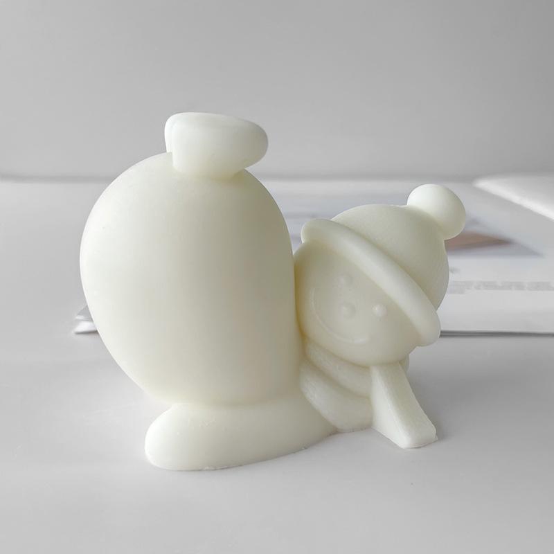Christmas Snowman Silicone Mold DIY Scented Candle Plaster Resin Ornaments Mold Handmade Soap Candle Making Supplies