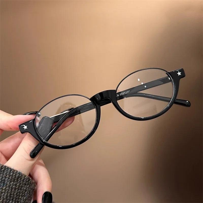 

New Leopard Print Oval Half Frame Glasses Women Anti Blue Light Plain Eyewear Optical Spectacle Computer Clear Glasses Gifts чёрный