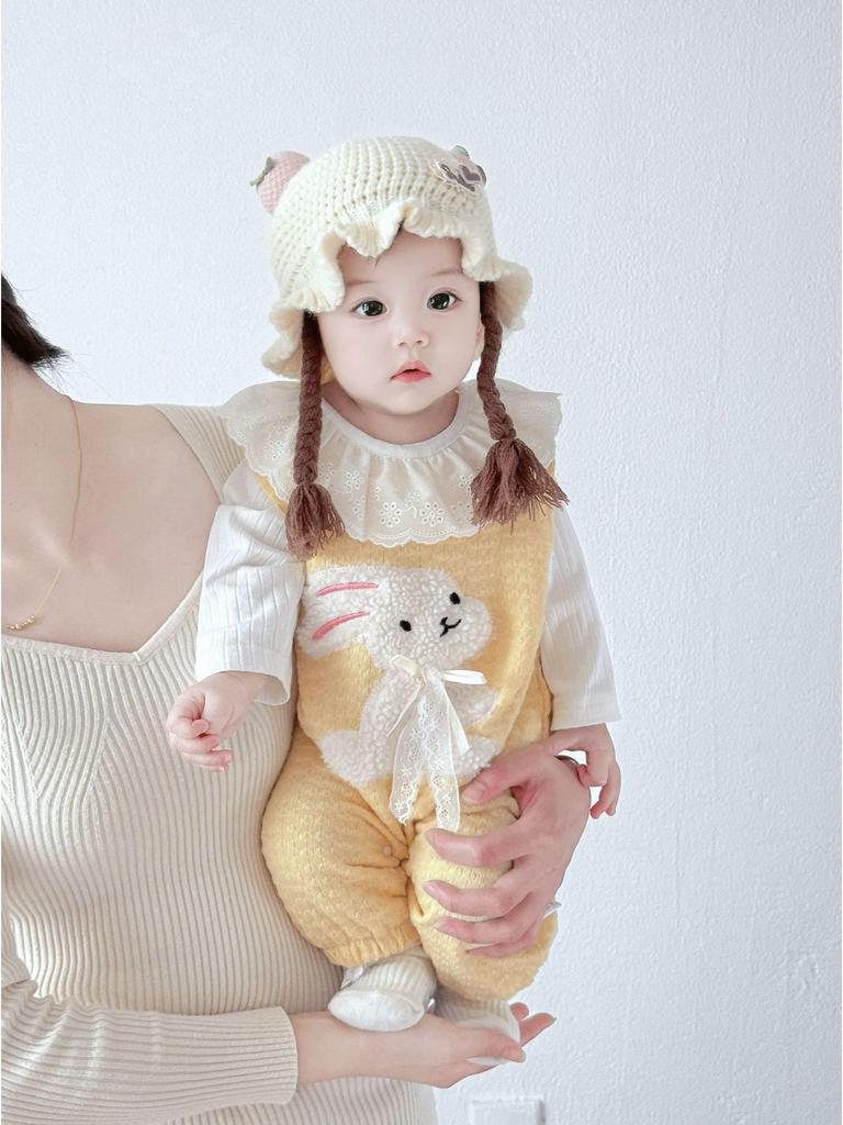 Handmade Baby Romper Set: Cute Embroidered Overalls for Girls & Boys