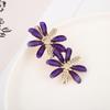 2PCS Fashionable Diamond Hair Clip Colorful Petal Hair Accessories Women's Side Duckbill Clip Hair Fringe Stylish Hairpins