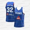Basketball Jerseys France 34 WEMBANYAMA Jersey Sewing Cheap High Quality Outdoor Sportswear Light Blue FamilyMatching 2026