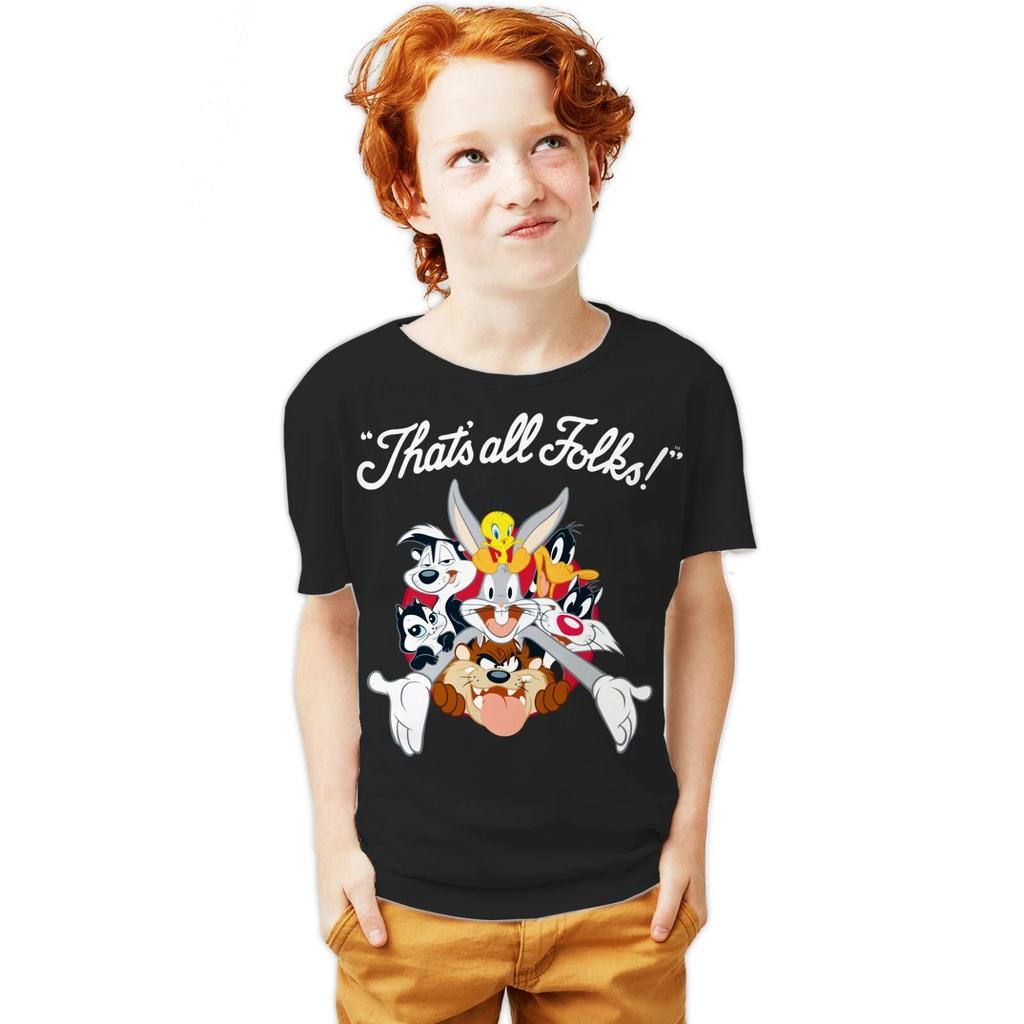 Looney Tunes All Stars That's All Folks Official Youth T-Shirt For 12-14 Years