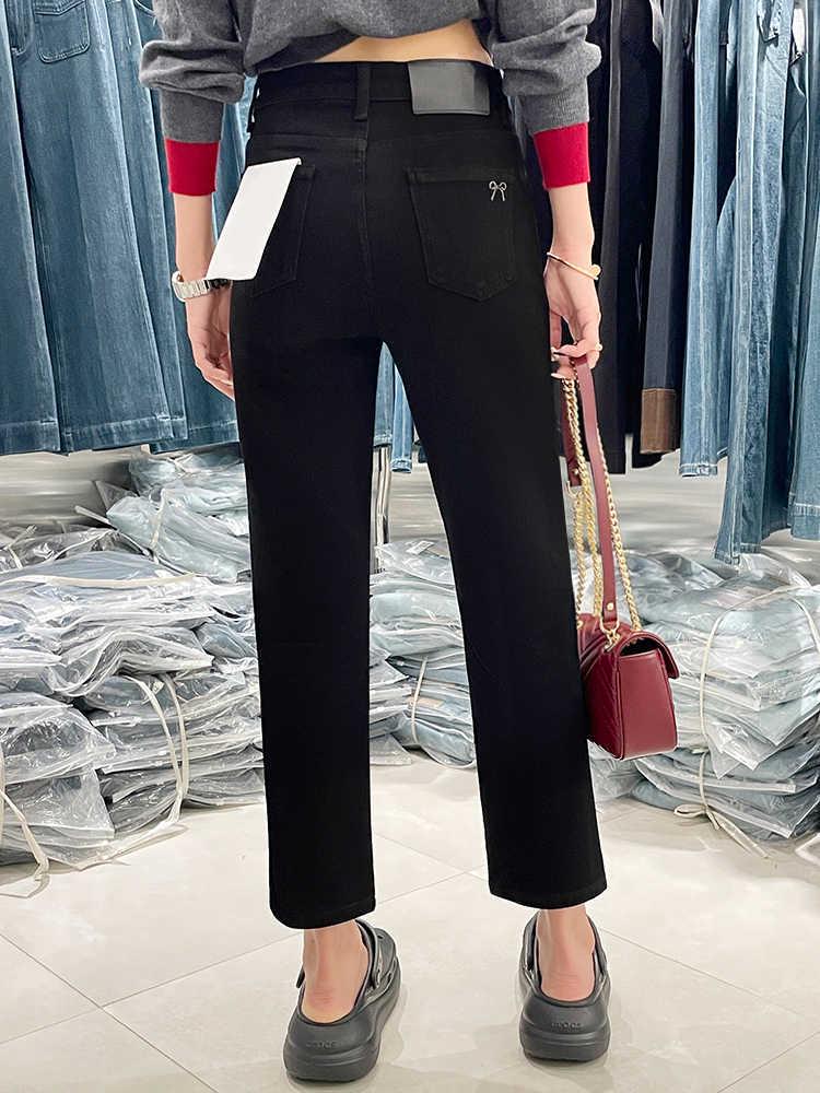 

Черные укороченные брюки-сигареты на флисовой подкладке для полных фигур типа «груша» 2XL