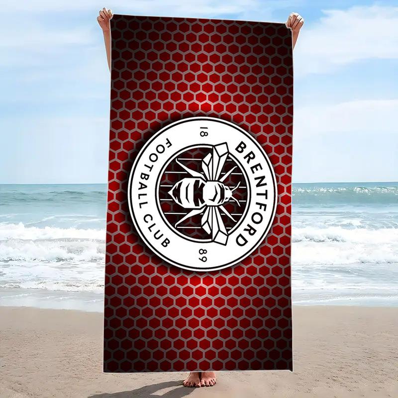 Brentford FC Print Beach Towel, Large Soft Quick Dry Towel for Beach Camping Swimming