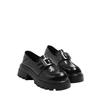 2025 Autumn New Foot Cover Thick Sole Heightened Thick Heel Loafers Women's Leather British Style Versatile Comfortable Single Shoes Women