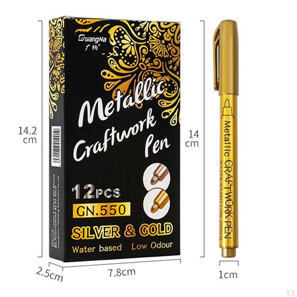 12Pcs Paint Pens Set and Permanent Markers for Rock Painting Fabric Paper Leather Canvas Glass