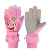 Yirenxing Kids' Winter Ski Gloves: Warm, Thickened, Waterproof, Cute Cartoon Design, Five-Finger Style for Boys and Girls.