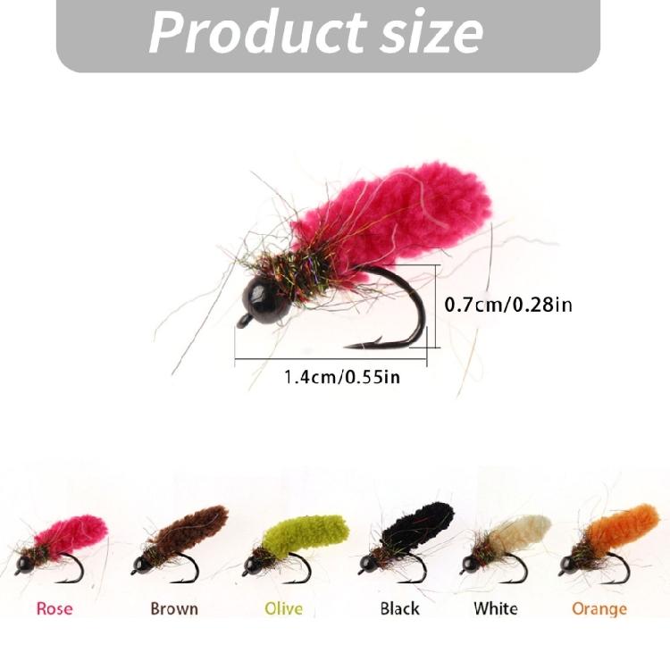 6Pcs Professional Wet Fly Nymph Hook In 6 Colorful Color Fishing Hook Ideal For Sensitive Fishes Like Trouts And Basses