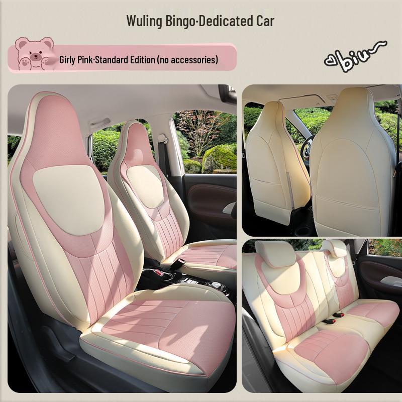 Universal Four-Season Cartoon Leather Car Seat Cushion for Wuling Bingo
