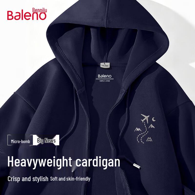 Baleno Men's Casual Zip-Up Hooded Sweatshirt