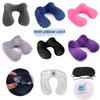 U-shaped Inflatable Neck Pillow Set For Travel With Camel Hump Design Soft And Comfortable