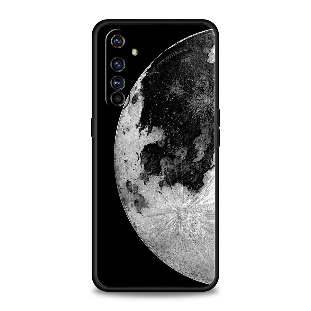 Funny Sun Moon Angel Eyes Phone Case For Realme 10 9 8 5G 7 6 GT2 Pro Plus 9i 8i C21 C11 C25 C35 GT Neo 2 3 3T Soft Black Cover