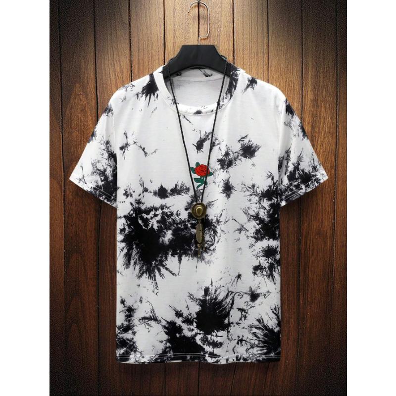 Sommer neue männer casual einfache kurzarm T-shirt polyester faser komfortable atmungsaktive alten stil gedruckt kurzarm