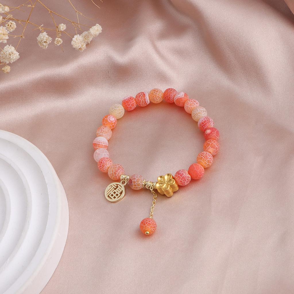 8Mm red jade jasper strawberry crystal blessing bracelet Xiaohongshu popular natural stone peach blossom jewelry
