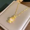 Douyin Gold Buddha Pendant Titanium Steel Necklace for Women - Fashionable Clavicle Chain and Internet Celebrity Accessory