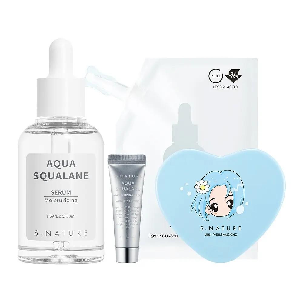 S.NATURE Aqua Squalane Serum Deep Hydration Barrier Care 50ml (+Refill Set)