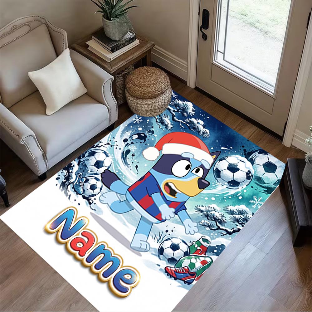 Winter Sports Fun Customizable Name Floor Mat Perfect for Hallway Decorate room Playrooms Balcony Antislip Carpet Anime Office Decor Gift for Festival