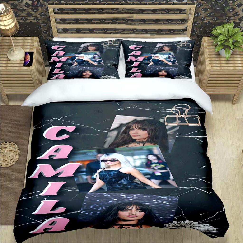 Popular Famous Singer C-Camila Cabello Print Bedding Sets Bed Supplie Set Comforter Set Teens Girls Twin Single Kid Gift
