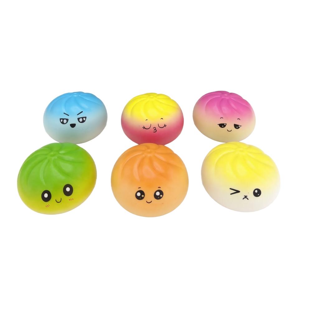 Steamed Bun Toy with Blowing Fun - Non-Sticky Soft Stress Food for Kids and Adults