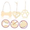 Bone & Paw Print Wooden Ornament Tag for Pet Crafts