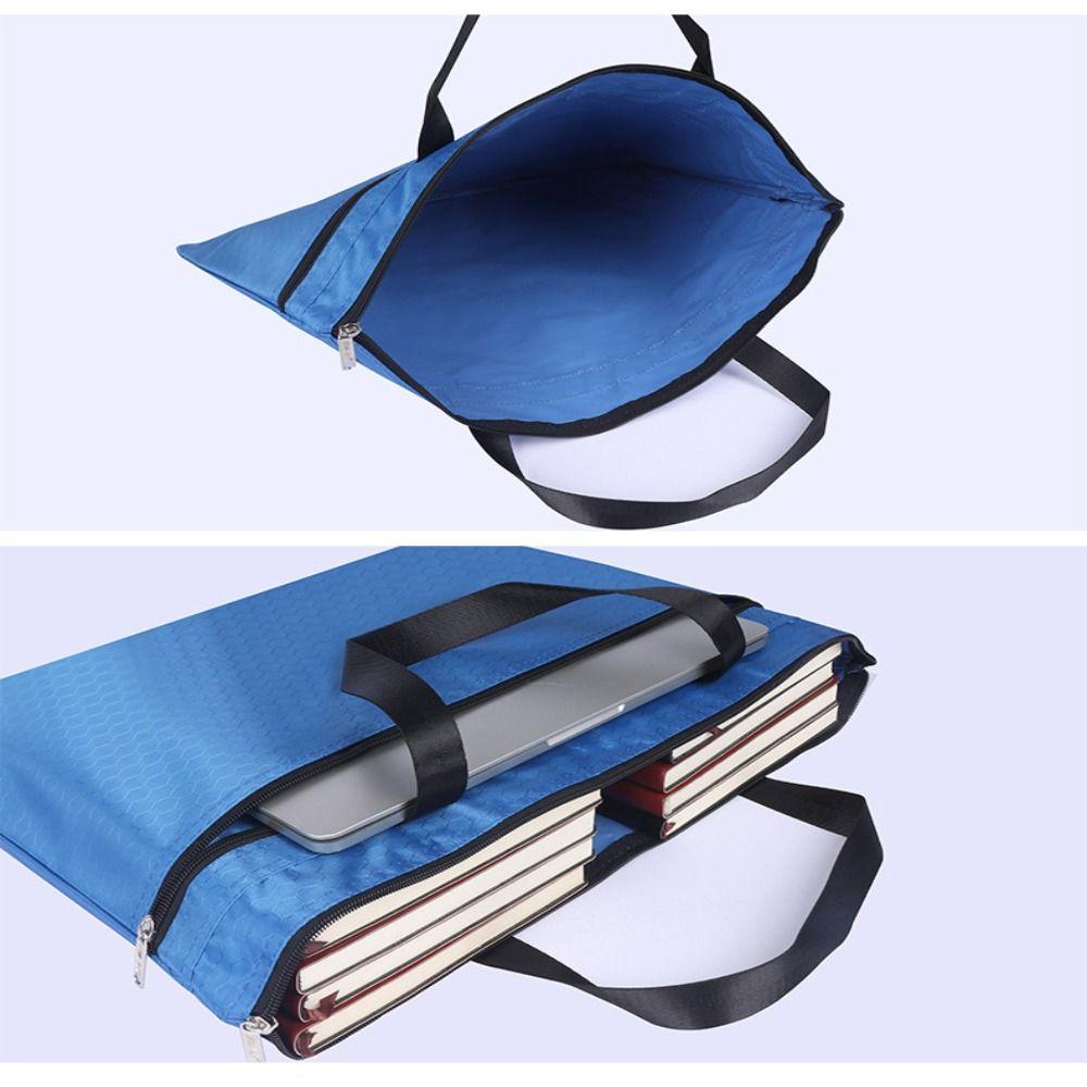 Oxford Cloth A3 File Bag Zipper Documents Bag Convenient A3 Portable File Bag  Office Supplies