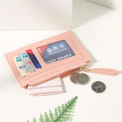 1pc Men's Women's PU Zipper Cash ID Card Credit Card Holder Pure Color Mini Business Card Case Name Card Holder Holiday Gift