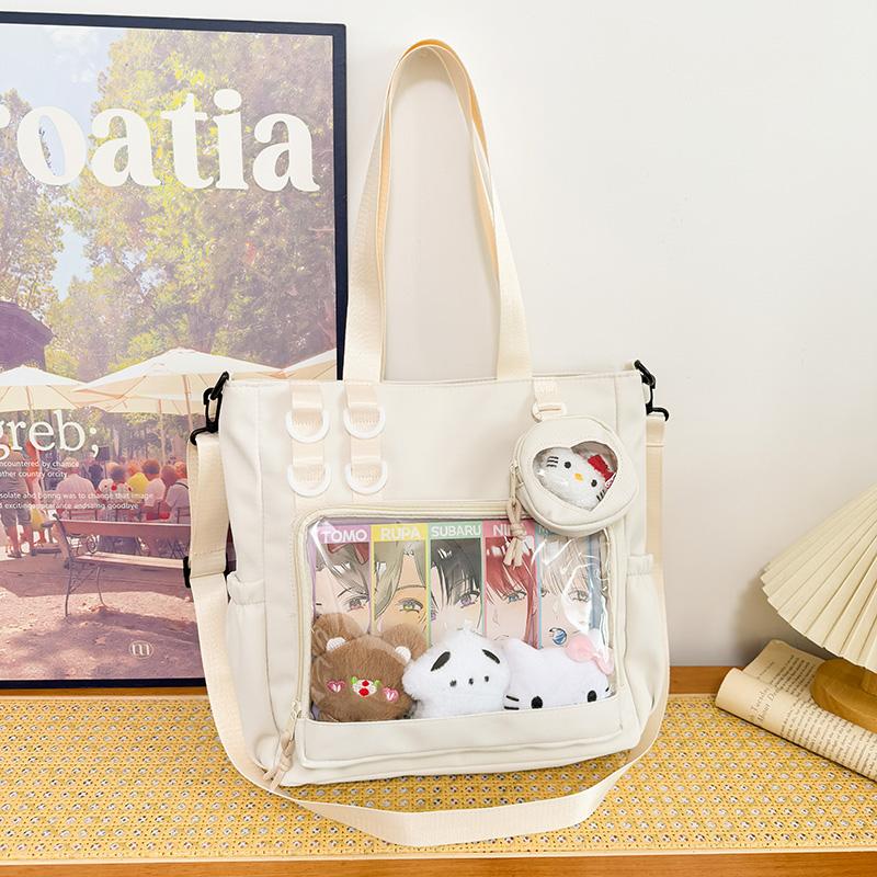 Large Capacity Clutter Bag Transparent Nylon Shoulder Bag Women's Tote Bag