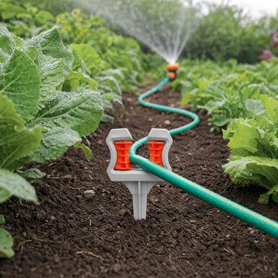 Garden Hose Guide Spike, Watering Hose Guide with Rollers, Water Pipe Holder Stake, Protect Plants And Prevent Tangles for Outdoor Yard