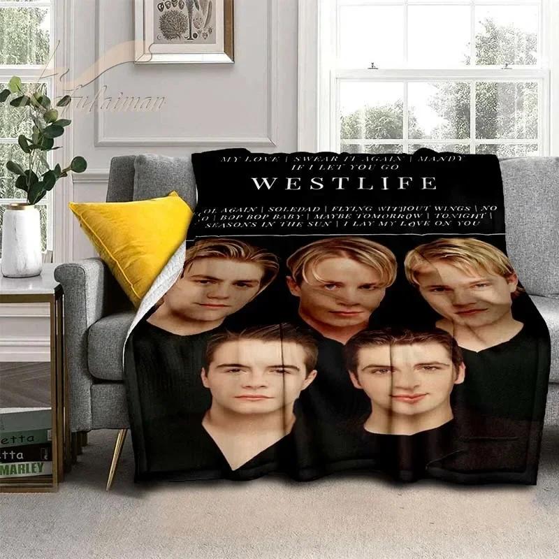 Westlife Deka Hudobná Skupina Darček Posteľná Bielizeň Domáca Dekorácia Poťah Pre Moje Lásky Fanúšikov Dospelých Kockovaná Mäkká Írsko Plyš Size: 75*100cm, Weight: 280 GSM
