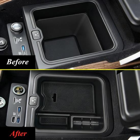 For -2018 Range Rover Car Center Console Organizer Armrest Storage Box Black