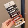 Candy Color Square Leather Hair Clip Geometry Side Clip Fashion Girl Hairpin  Girls