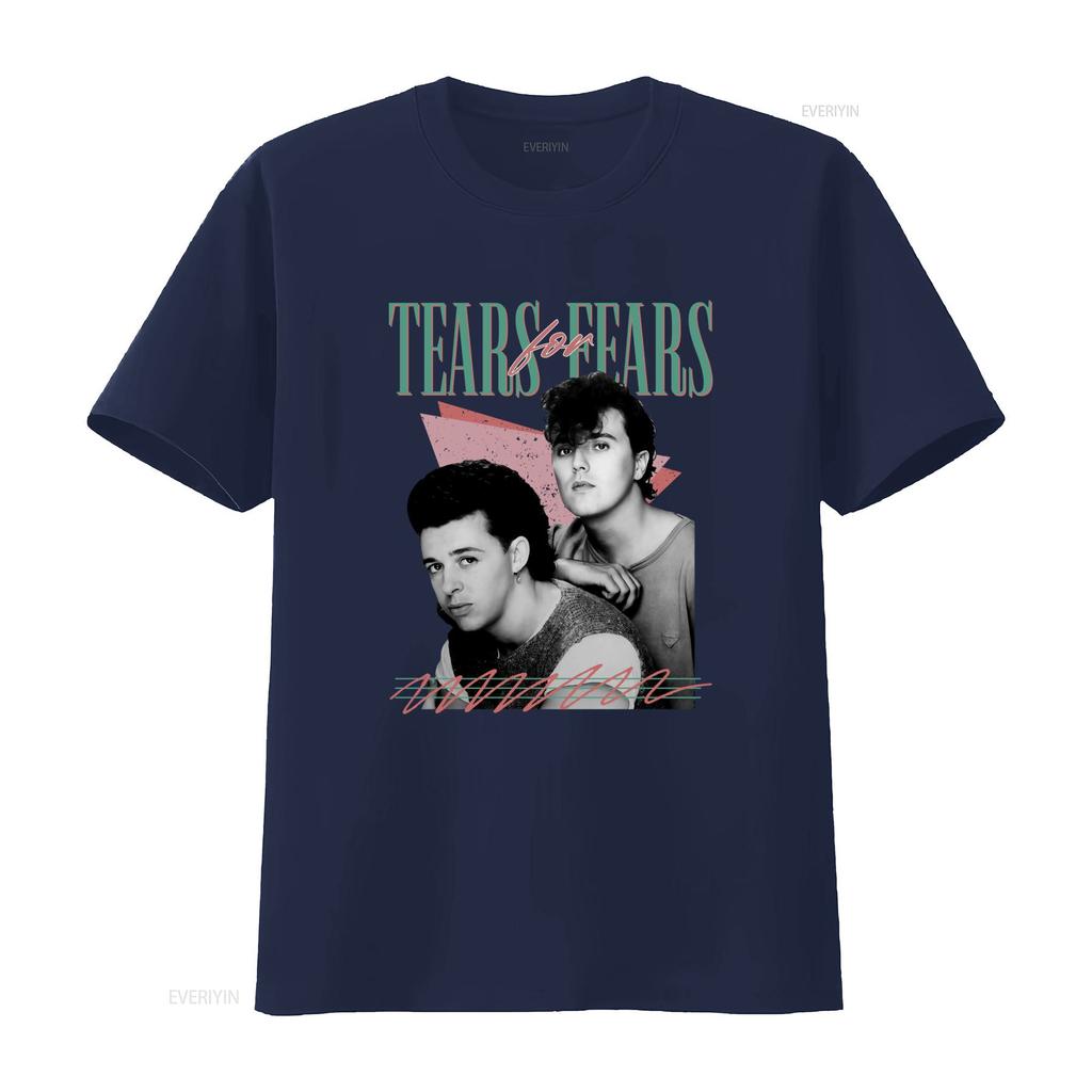 Tears For Fears Retro Band T Shirt Fans With Stylish Print Design Vintage Washed Slightly Breathable Versatile Homme Stretched