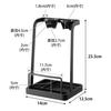 Yamazaki Jitsugyo Pot Lid & Hand Blender Stand with Tray Black W14 x D12.5 x H23.3cm Tower Pot Lid Stand Kitchen Appliances Storage 1615
