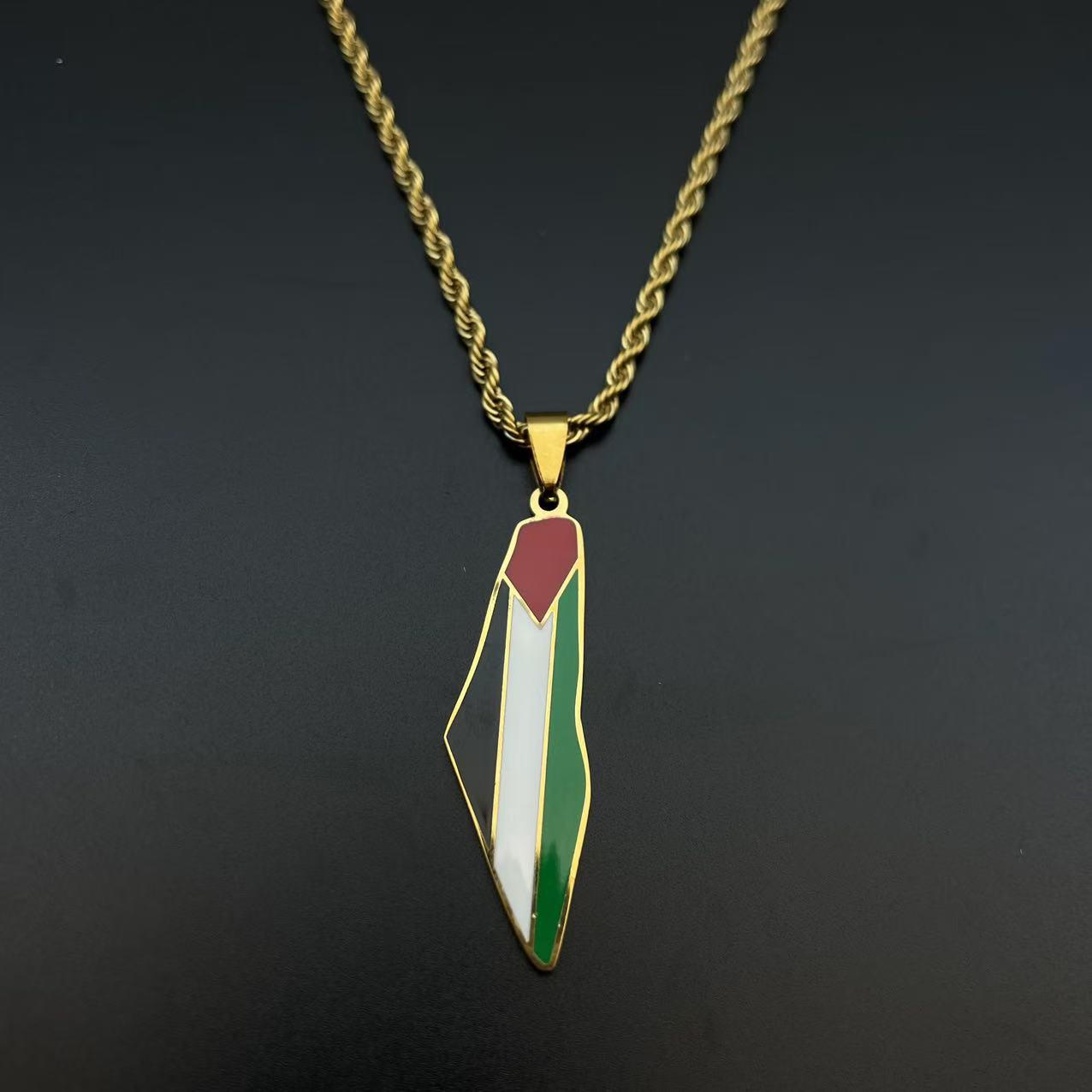 

Подвеска-ожерелье из нержавеющей стали в стиле ретро с картой Палестины