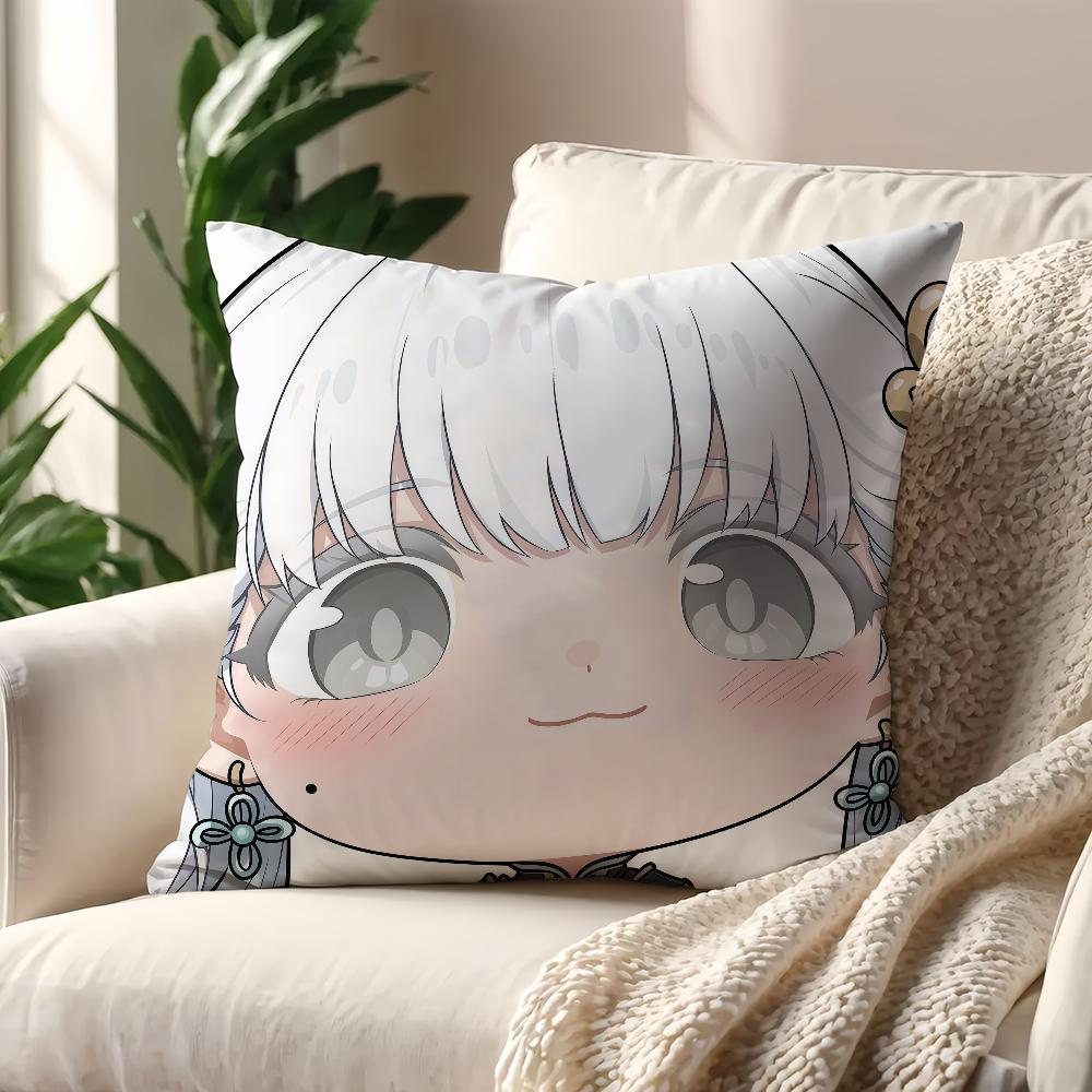 Game Wuthering Waves face Q-version cushion cover Pillow Cover Decoration Room Home Sofa living Office Car Nordic Simplicity