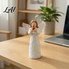 Artistic Bookshelf Accent Red Bird Angel Figurine Resin Winged Holding Statue for Pastoral Home Decoration Bereavement Remembrance Sympathy Memorial