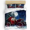 Christmas City Happy New Year Duvet Cover Bed Bedding Set Home Textile Quilt Cover Pillowcases Bedroom Bedding Set No Sheet