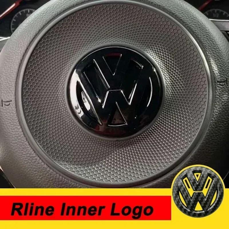 49mm ABS Car Steering Wheel Emblem Sticker for Volkswagen VW Rline Auto Interior Center Logo Badge Cover Accessories QT8