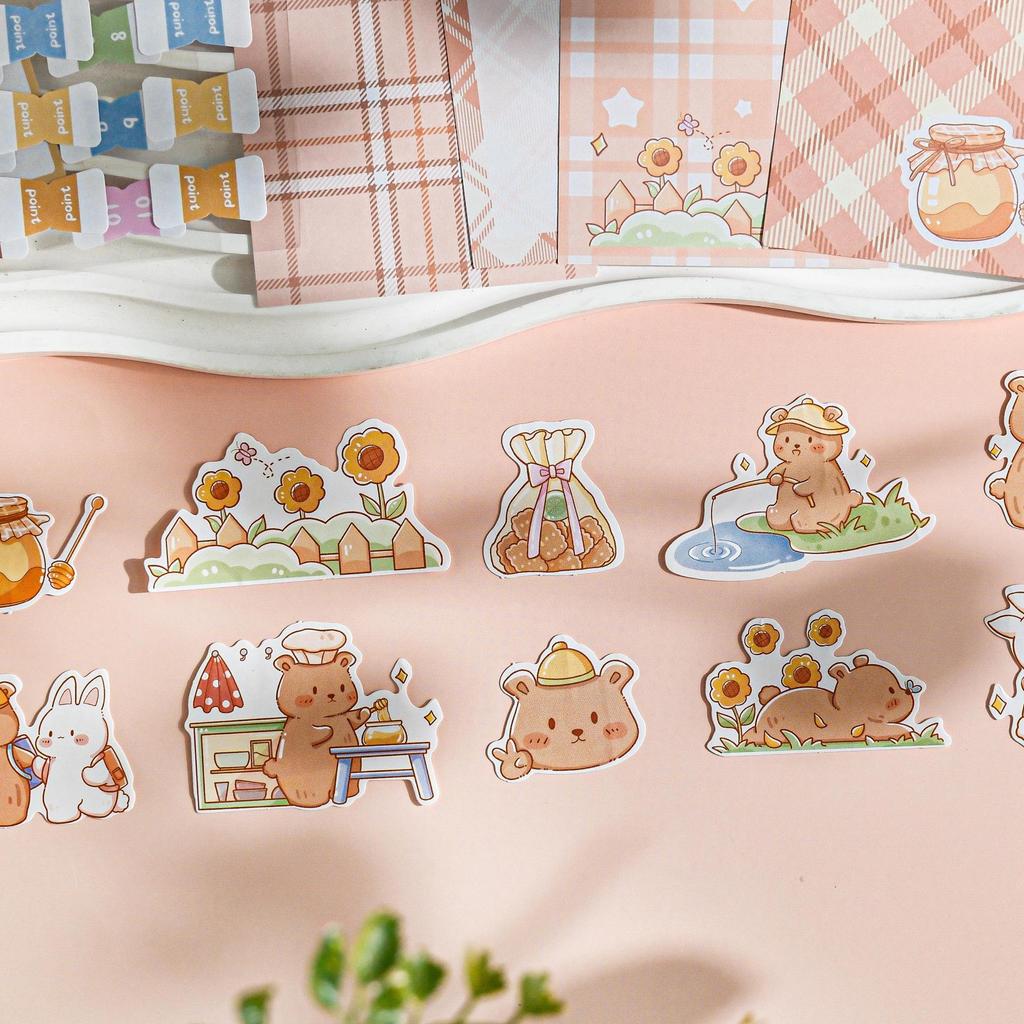 Notas Adesivas Fofas de Desenho Animado, Adesivos para Diário e Abas de Índice DIY - Etiquetas de Papelaria Estudantil Estilo Fresco