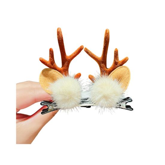 1 pár vánočních sponek do vlasů Slavnostní styly Sob Vánoční strom Sněhulák Santa Claus Plyšové Flitrová dekorace Sponky do vlasů