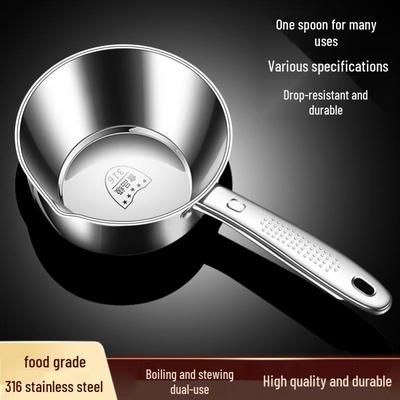 German Imported Food-Grade 316 Stainless Steel Water Ladle with Short Handle for Kitchen Use