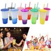 10 Pcs Cold Iced Coffee Cups BPA Free Color Changing Cups Party Funny Tumbler 24 OZ Ice Cold Drinking Cup for Kids Adults Party