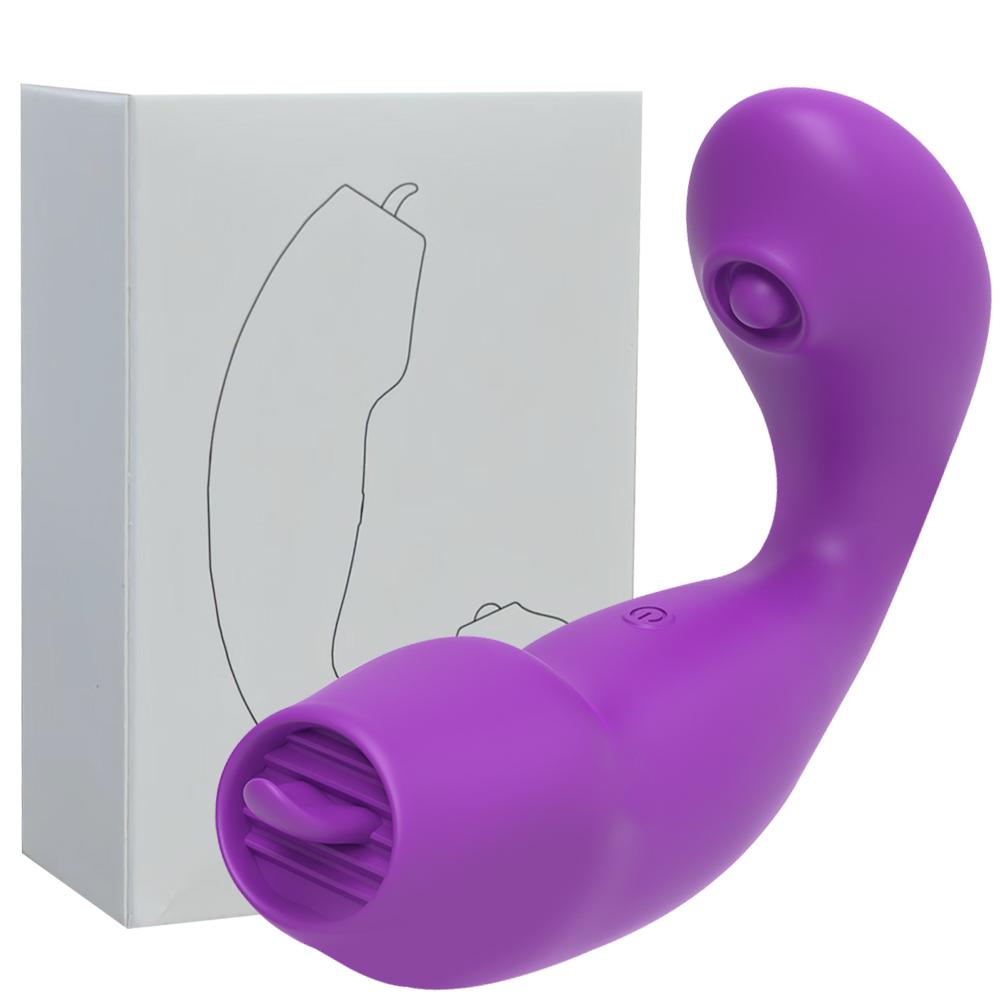 2 In 1 Powerful Licking Tongue Vibrator 10 Flapping Vibrating Clit G Spot Stimulator Masturbator  Erotic Sexy Toys Girls Adults
