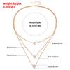 Simple Multi-Layer Pentagram Love Water Drop Pendant Retro Necklace Collarbone Chain Women