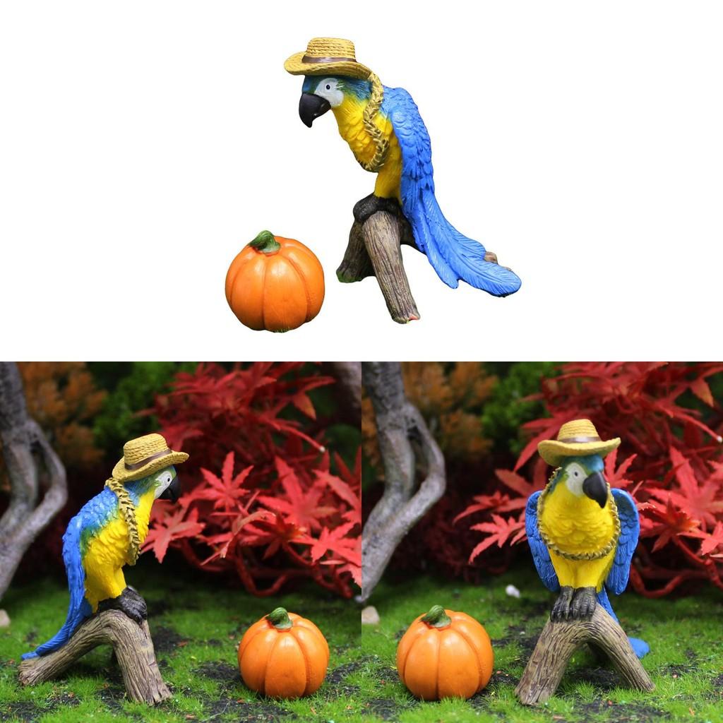 Micro Pumpkin Parrot Landscape Resin Handicraft Animal Ornaments Gift Decor